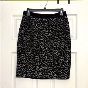 Ann Taylor Leopard Print Black and Gray Skirt